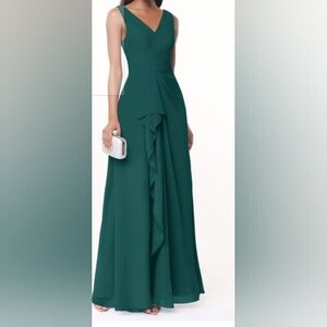 Azazie Julianna Bridesmaid Prom Dress - Peacock - Size A12 - Shortened
